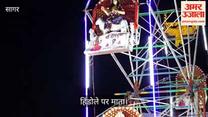 Divine Fusion of Faith & Art: 9 Goddesses on a 60ft Swing in Jaisinagar Draw Massive Devotee Crowds