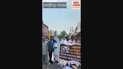 BJP workers burned an effigy of the Punjab government in protest against the Jhota murder case.