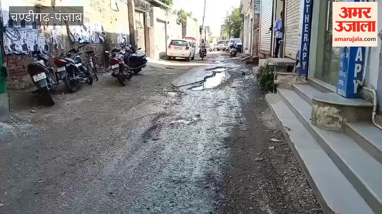 People are troubled by the dilapidated condition of the road on Ara Road in Moga.