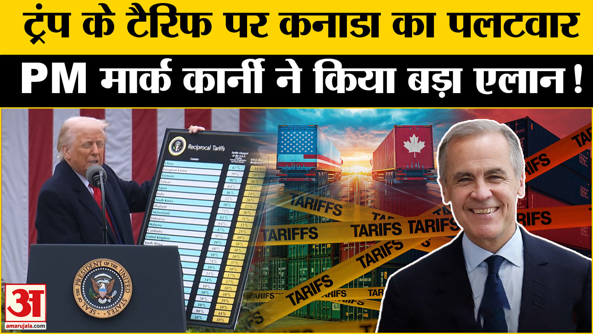'यूएस के बराबर जवाबी टैरिफ लगाएगा कनाडा', Mark Carney ने किया बड़ा एलान | USA | Canada