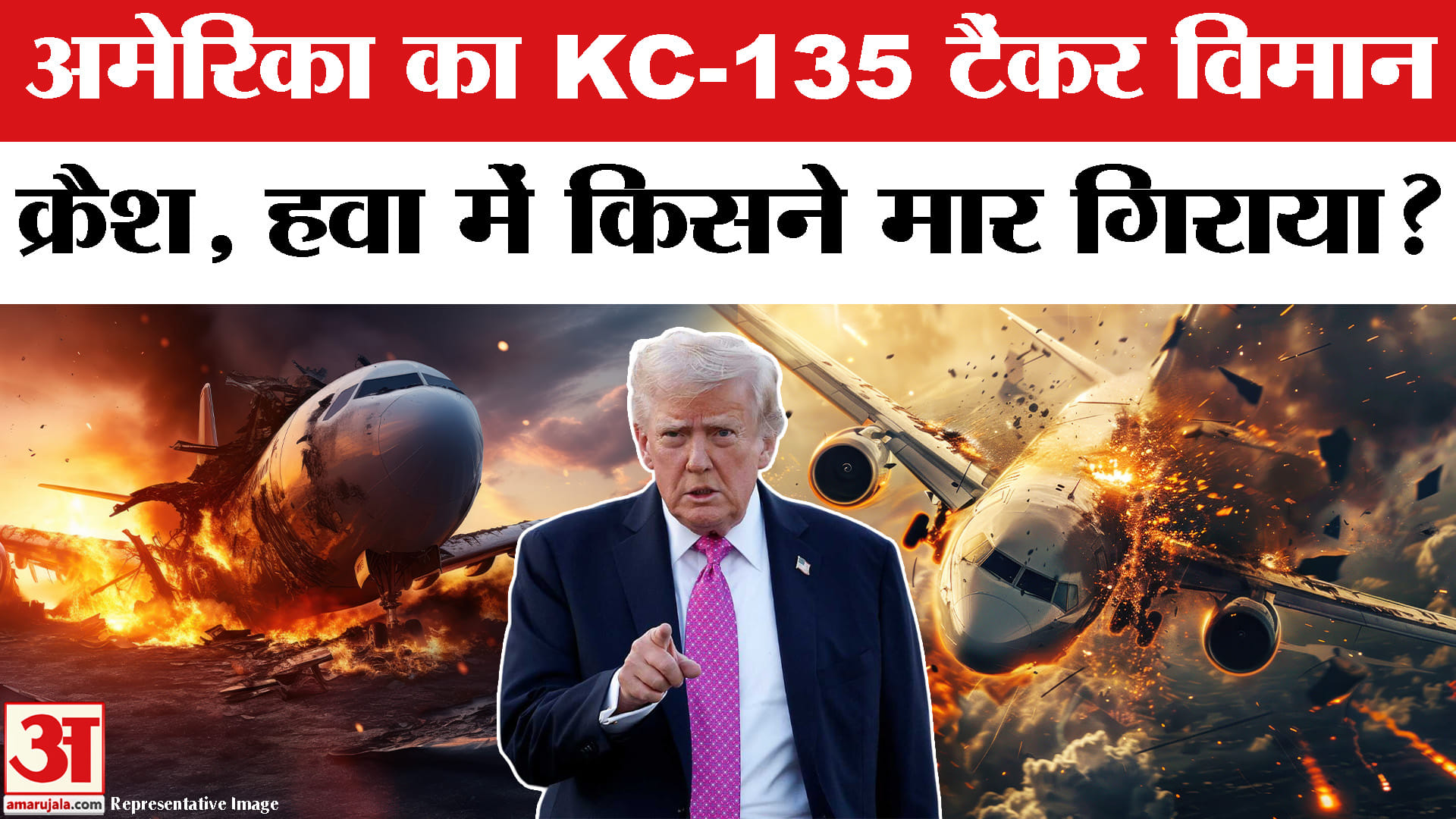 अमेरिका का KC-135 टैंकर विमान क्रैश